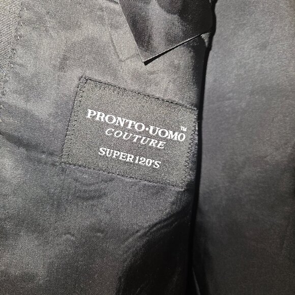 Pronto Uomo Couture Black Warm wool mens jacket coat blazer 48XL Long - Picture 5 of 7